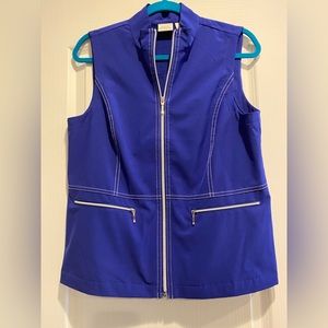 CHICO’S SZ 1 BLUE GOLF ZIP VEST (A-56)